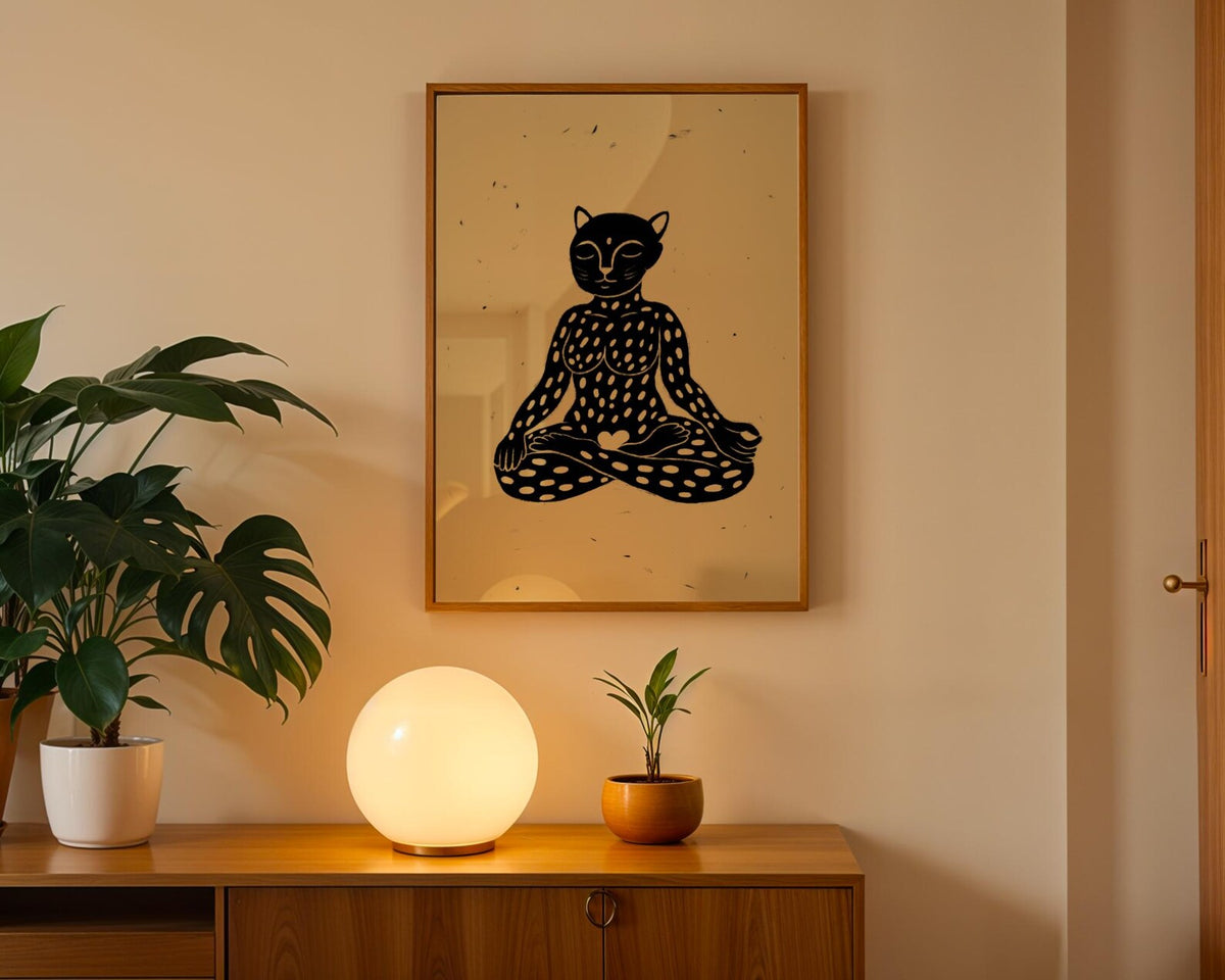 Meditative Jaguar Woman Art Print